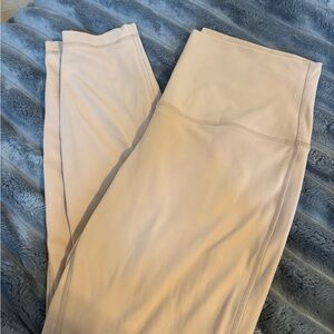 Cream High-Waisted Leggings